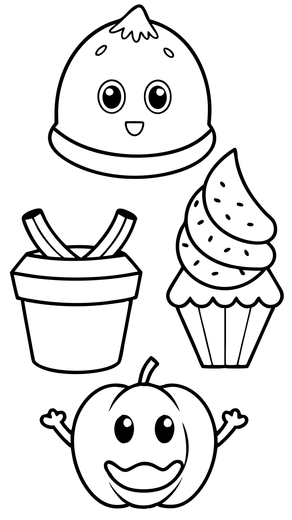 coloring pages food cute